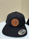 Flat Bib Snap Back Leather Patch