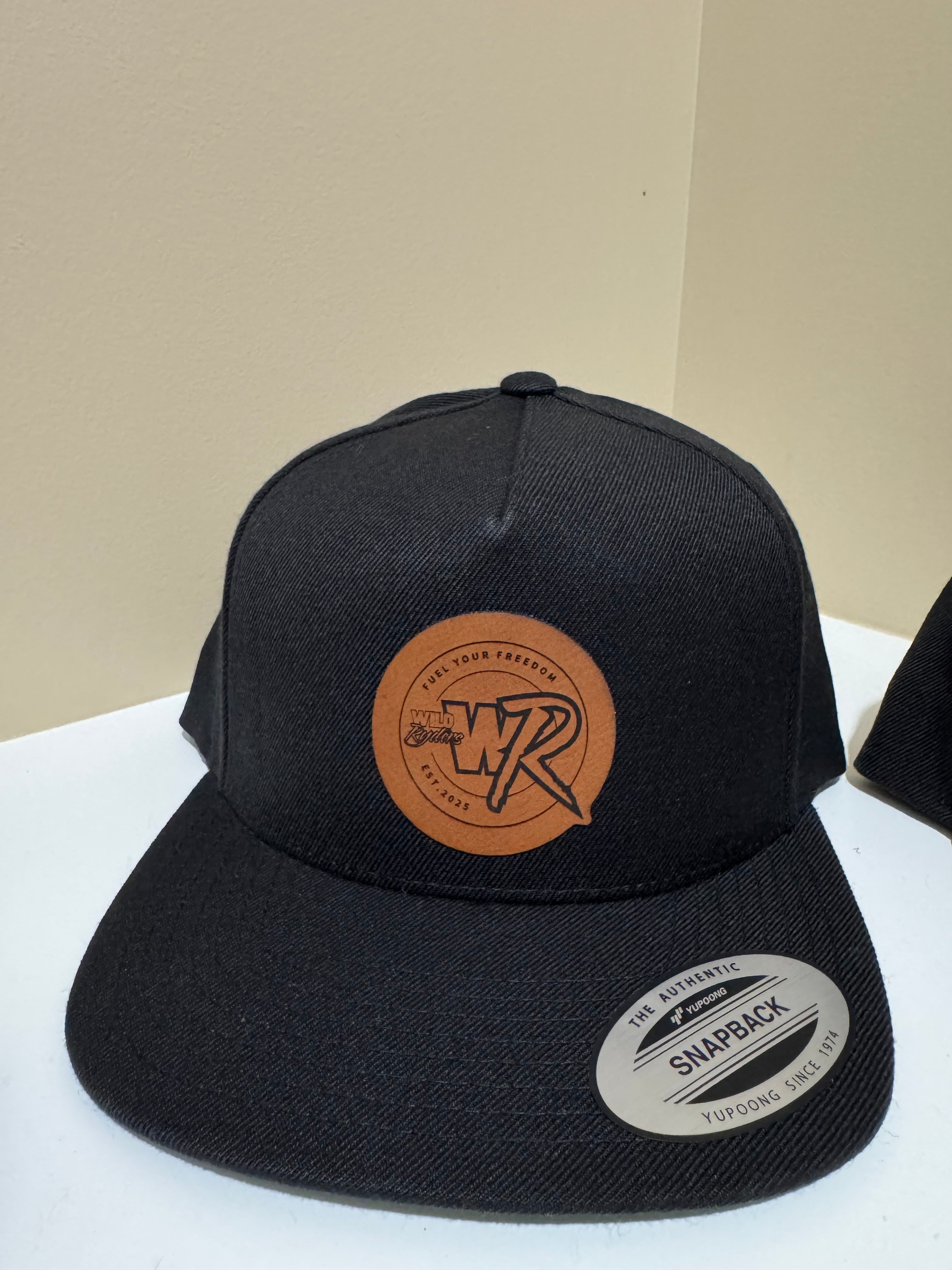 Flat Bib Snap Back Leather Patch
