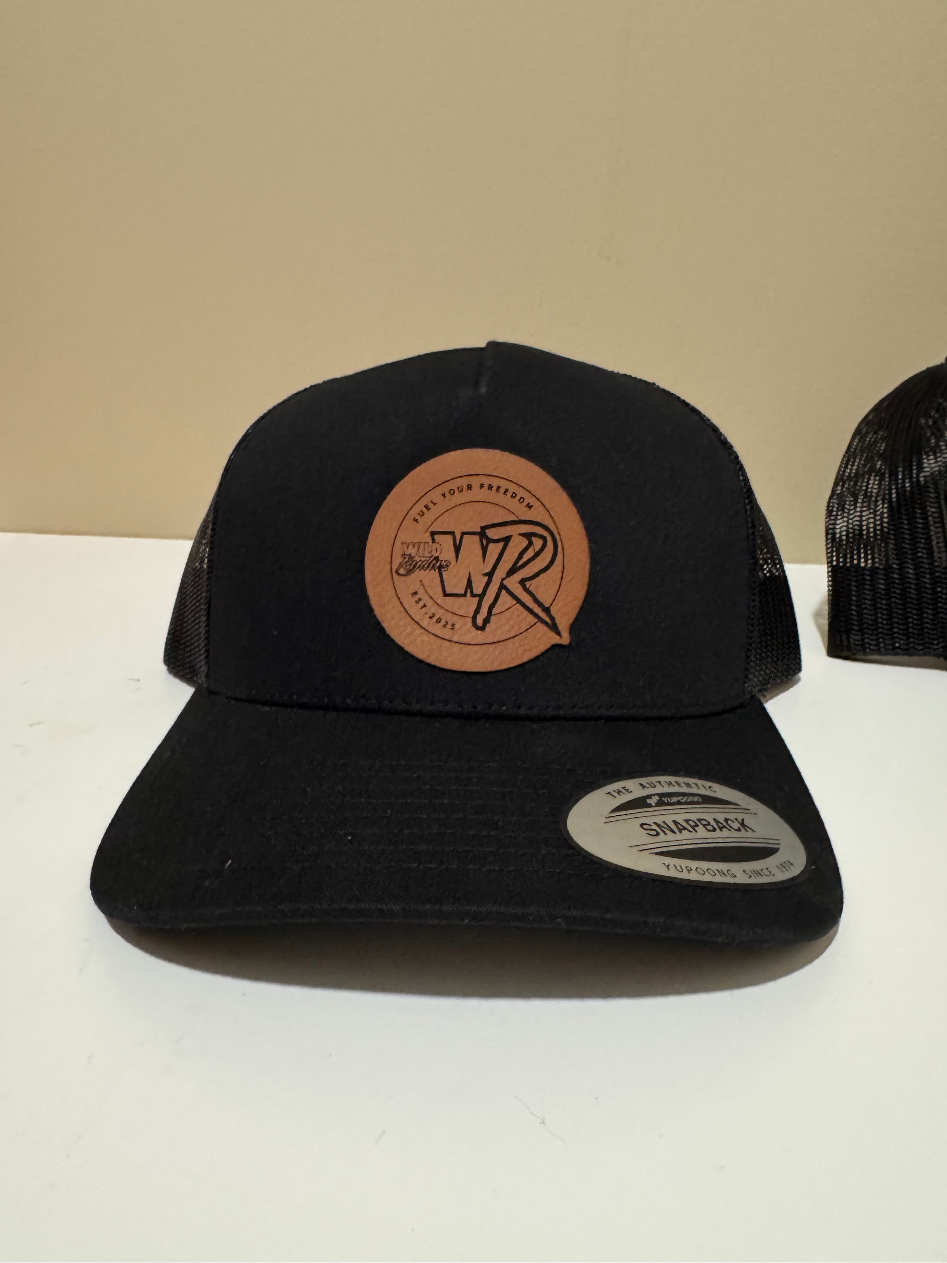 Curved Bib Mesh Trucker Snap Back Leather Patch